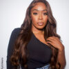 front lace human wig - 24" medium brown.