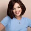 wedge bob t-part human wig - 8" chocolate brown.