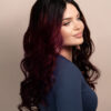 wavy human wig - 20" rooted red.