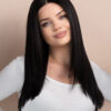 long layers human wig - 18" jet black.