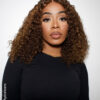 Curly Human Wig - 12” Caramel Balayage.
