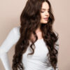 front lace human wig - 26" medium brown.