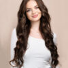 front lace human wig - 26" medium brown.
