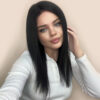front lace human wig - 14" natural black.