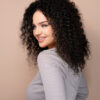 front lace human wig - 16" 3a curly natural black.