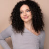 front lace human wig - 16" 3a curly natural black.