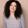 front lace human wig - 16" 3a curly natural black.