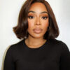 wedge bob t-part human wig - 8" chocolate brown.