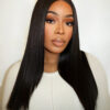 long layers human wig - 18" jet black.