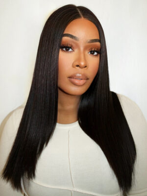 long layers human wig - 18" jet black.