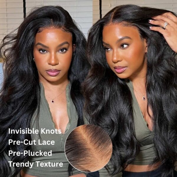 Extra 70% Off |Sunber Yaki Straight Glueless 7x5 Bye Bye Knots Lace Closure Wig With Bleach Knots - 26 / 7*5 Bye Bye Knots