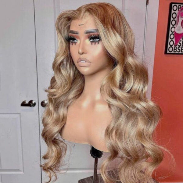 Extra 70% Off Sunber Layered Cut Dusty Blonde Body Wave Pre-Everything 13X4 Frontal Human Hair Wigs - 22