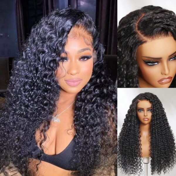 Sunber 5*5 Glueless HD Lace Closure Wig Deep Wave Human Hair Wigs - 18 / 250%