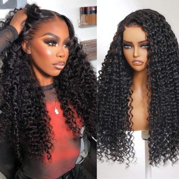Sunber 5*5 Glueless HD Lace Closure Wig Deep Wave Human Hair Wigs - 18 / 250%