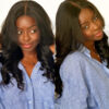 Sunber Yaki Straight Glueless Pre-cut 7x5 Bye Bye Knots Lace Closure Wig With Bleach Knots - 24 Gina Same Style / Kinky Edge 7*5 Bye Bye Knots-Yaki St