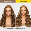Extra 70% OFF| Sunber Body Wave Honey Blonde Highlights 7x5 Pre-Cut Lace Closure Human Hair Wig - 14 / 7x5 Bye Bye Knots-With Baby Hair