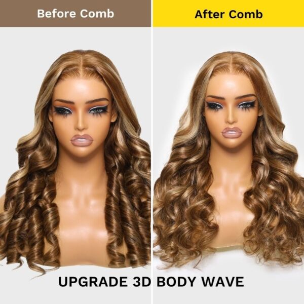 Extra 70% OFF| Sunber Body Wave Honey Blonde Highlights 7x5 Pre-Cut Lace Closure Human Hair Wig - 14 / 7x5 Bye Bye Knots-With Baby Hair
