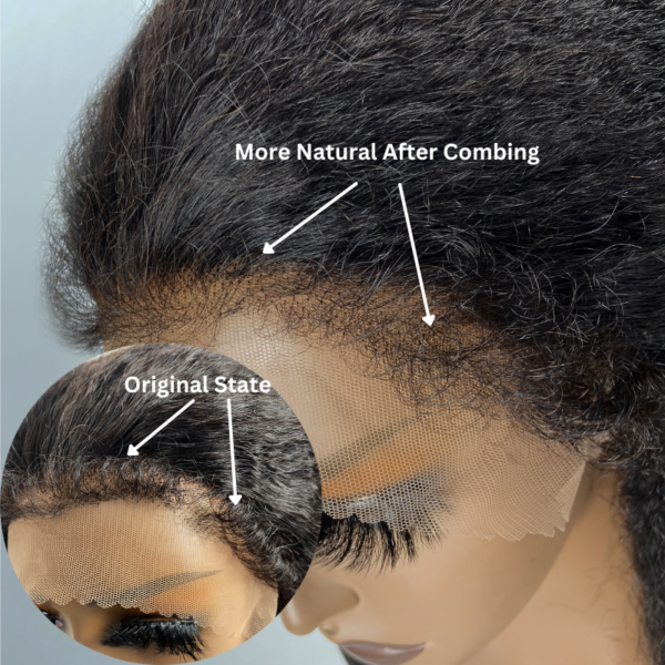 Sunber Kinky Straight Glueless Wig Invisible 5*5 HD Lace Wig Human Hair - 24 / 5*5 HD Lace-180% Density
