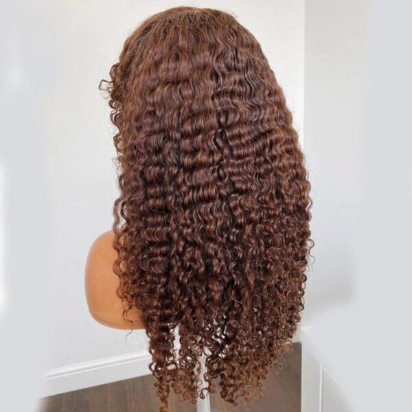 Faba 360 HD Lace Front Pre-plucked Wigs Chestnut Brown Curly Wigs - 360 Lace / 150% / 22inch