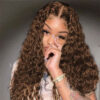 Faba 360 HD Lace Front Pre-plucked Wigs Chestnut Brown Curly Wigs - 360 Lace / 150% / 22inch