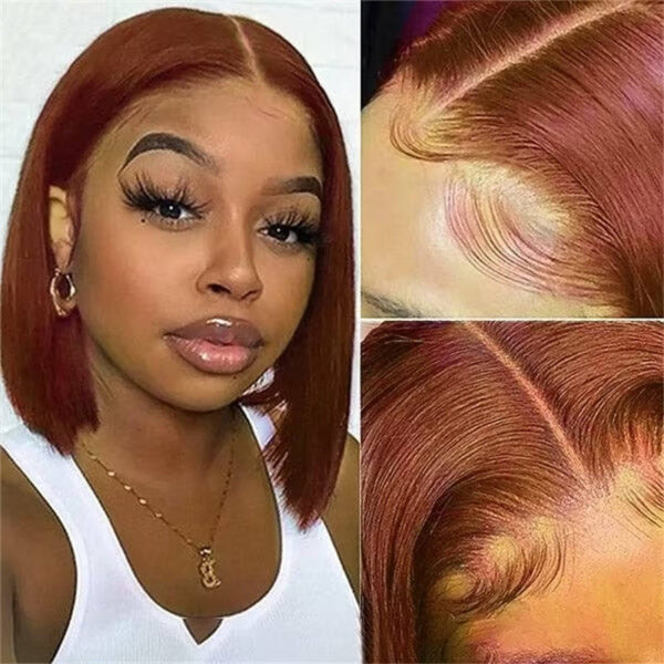 0 OFF Sunber Kinky Straight 13*4 Pre-Everything Wig Ginger Copper Red Highlight Lace Front Wigs - 16 / 13x4 Lace-Kinky Straight