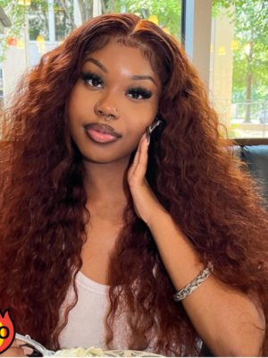 BOGO Sunber Reddish Brown Wet And Wavy 13*4 Lace Front Wigs Water Wave Pre-Plucked Human Hair Wigs - 20 / 13*4 Lace Frontal