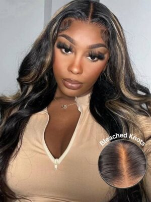 Extra 70% Off Sunber 7×5 Bye Bye Knots Chocolate Brown With Blonde Highlights Pre-Cut Lace Body Wave Wig - 14 / 13×4 Pre-Everything
