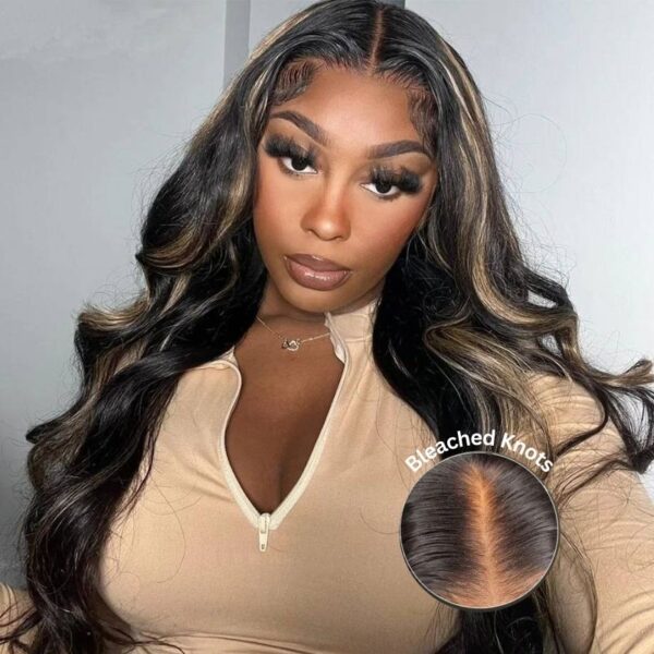 Extra 70% Off Sunber 7×5 Bye Bye Knots Chocolate Brown With Blonde Highlights Pre-Cut Lace Body Wave Wig - 14 / 13×4 Pre-Everything