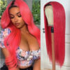Sunber Straight Ombre Light Pink 13x4 Lace Front Wig With Baby Hair For Women - 18