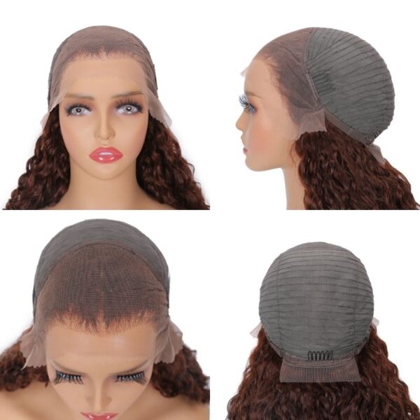 BOGO Sunber Reddish Brown Wet And Wavy 13*4 Lace Front Wigs Water Wave Pre-Plucked Human Hair Wigs - 16 / 13*4 Lace Frontal