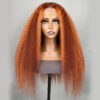 0 OFF Sunber Kinky Straight 13*4 Pre-Everything Wig Ginger Copper Red Highlight Lace Front Wigs - 22 / 13x4 Lace-Kinky Straight