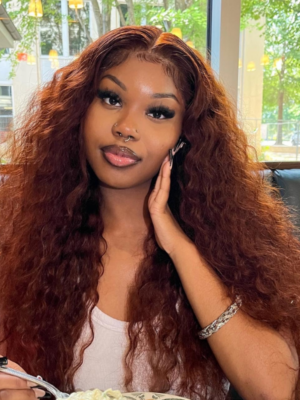 BOGO Sunber Reddish Brown Wet And Wavy 13*4 Lace Front Wigs Water Wave Pre-Plucked Human Hair Wigs - 16 / 13*4 Lace Frontal