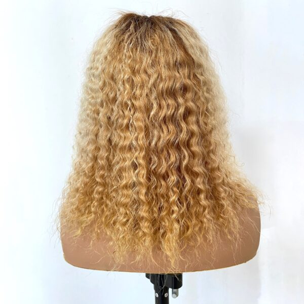 #5/27 Ombre Color Bob Wigs Curly HD Lace Front Human Hair Wig - 13x6 Lace / 10 inch