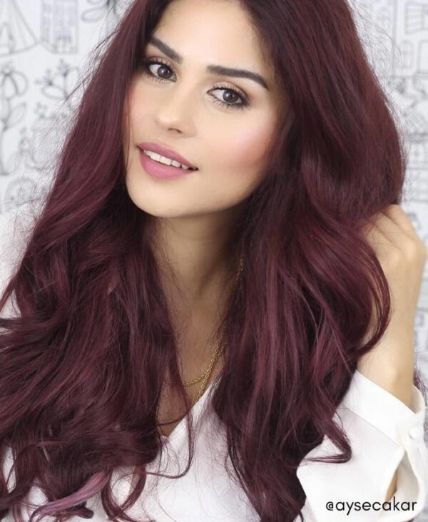 clip-in hair extensions #99J cherry red. - 16" / Classic
