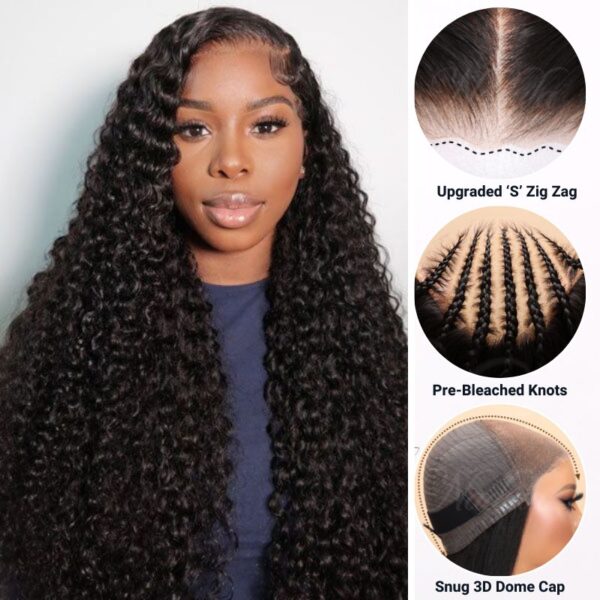 Extra 70% OFF | Sunber Curly 7×5 Bye Bye Knots Pre-Cut Lace Wigs Lace Closure Pre-Plucked Hairline Human Hair - 14 / 7*5 Bye Bye Knots-With Baby Hair