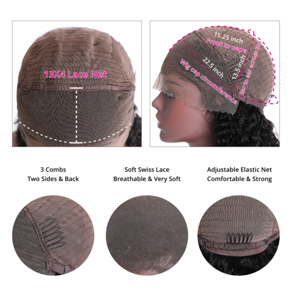 Sunber Honey Blonde Water Wave 13x4 Lace Front Wig With Baby Hair For Women - 16 / Luxury Density