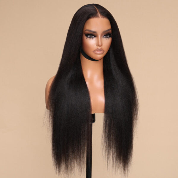 BOGO Sunber Yaki Straight Glueless Pre-cut 7x5 Bye Bye Knots Lace Closure Wig With Bleach Knots - 20 / 13*4 Pre Everything