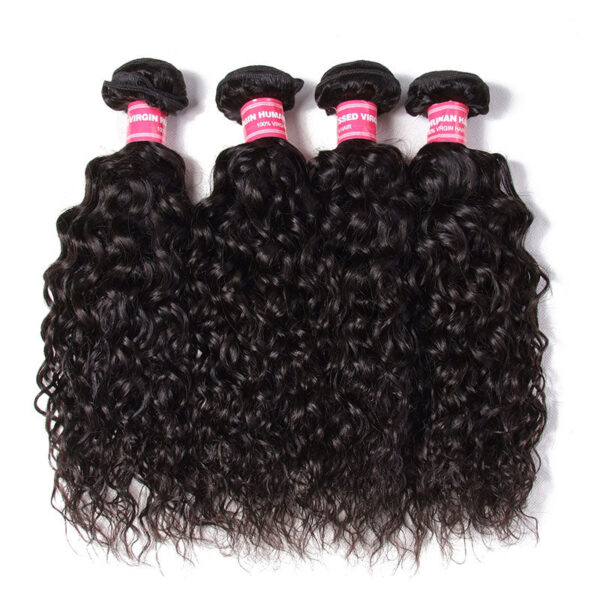 Sunber Hair Brazilian Water Wave Hair 4 Bundles, 100% Virgin Human Hair Weave - 18 20 22 24inch