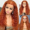 Ginger Color Wig Curly Wig 180% Density 4*4/13*4/13*6 Lace Front Wig - 13x4 Lace / Yes / 18inch