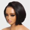 Glueless Wigs Natural Black Straight Pixie Cut Lace Frontal Wig - 5x5 / 8 inch / 150%