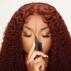 Pre-Cut Lace Wear Go Glueless Wig Reddish Brown Pure Color Deep Wave Breathable - 4x4 Lace / 180% Density / 24 inch