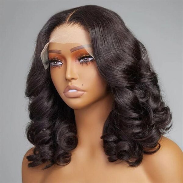Short Glueless Body Wave Bob Wig 4x4/13x4 Lace Front Human Hair With Breathable Cap - 5x5 Lace / Black Highlight / 12inch
