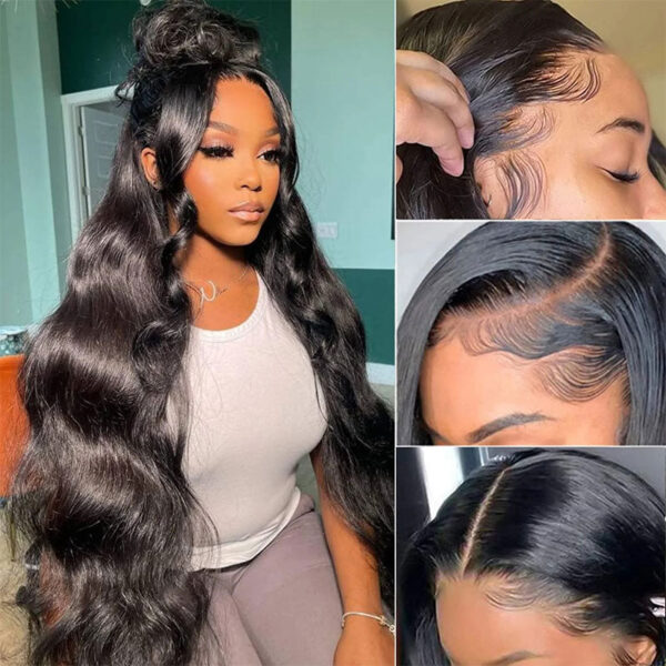 Natural Color Body Wave Pre-Cut Glueless Wig Lace Front Wigs Classic Style - 13x4 Lace / 32 inch