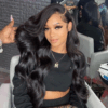 Natural Black Body Wave 13x4 HD Lace Front Wigs 180% Density 100% Human Hair - 13x4 Lace / 24inch