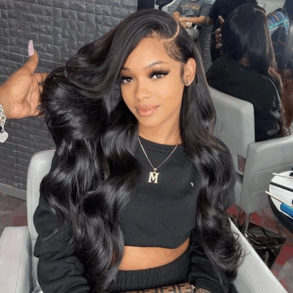 Natural Black Body Wave 13x4 HD Lace Front Wigs 180% Density 100% Human Hair - 13x4 Lace / 24inch