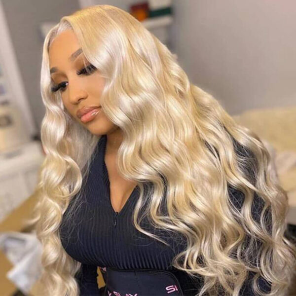 Blonde #613 Wig Body Wave Wig HD Lace Front Wigs Human Hair Wig - 4x4 Lace / Yes（+） / 22inch