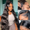 Natural Black Body Wave 13x4 HD Lace Front Wigs 180% Density 100% Human Hair - 13x4 Lace / 24inch