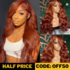 50% OFF Sunber Copper Brown Body Wave 13x4 Lace Front Wigs Pre-Plucked With Babyhair - 18 / 180%