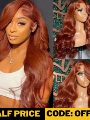 50% OFF Sunber Copper Brown Body Wave 13x4 Lace Front Wigs Pre-Plucked With Babyhair - 20 / 150%