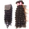 Sunber Deep Wave 4Bundles With 4x4 Lace Free Part Closure Virgin Human Hair - 20 22 24 26+16